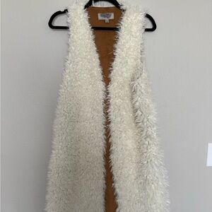 Boho Faux Fur Vest in Cream
